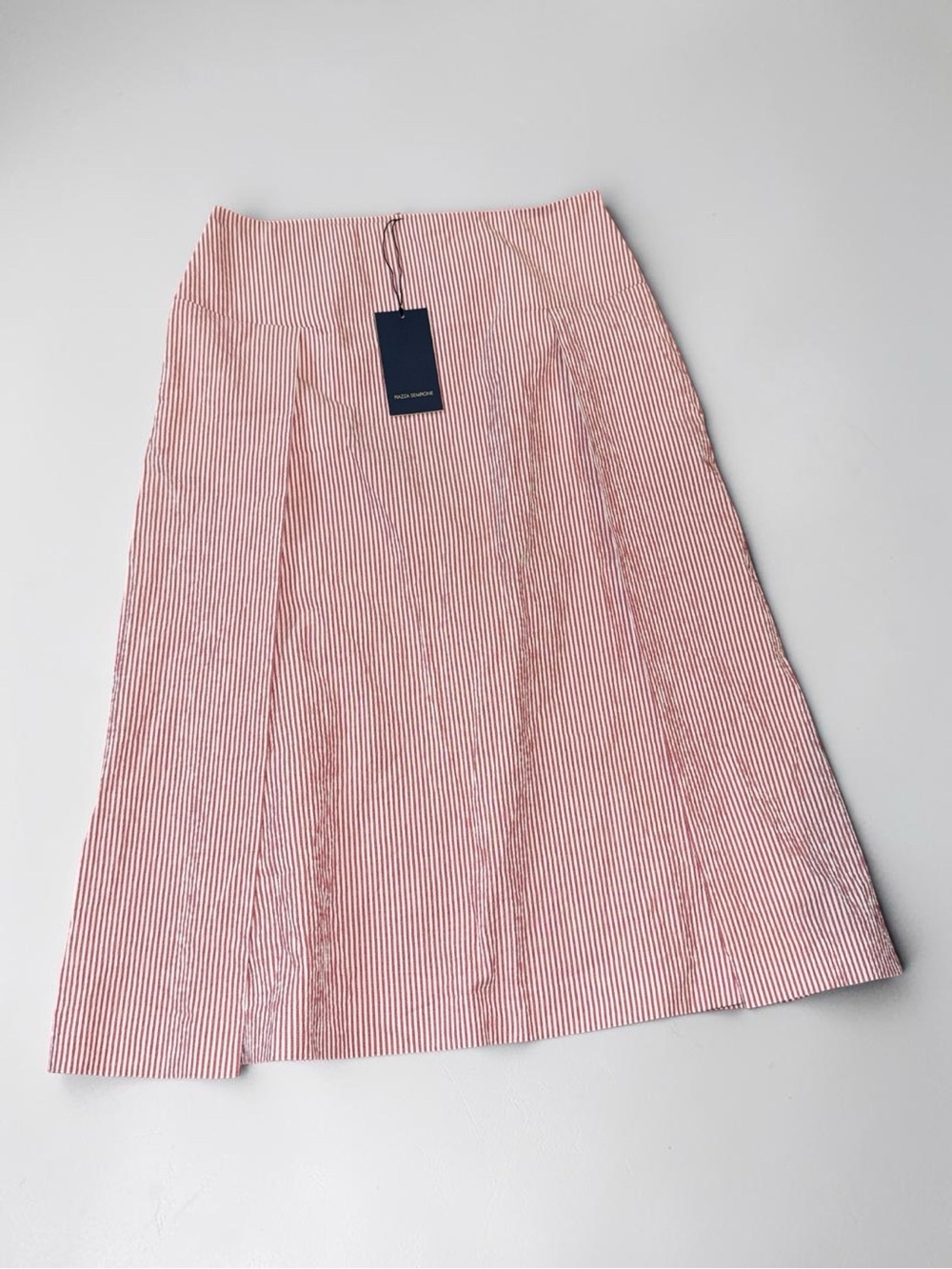 Piazza Sempione Striped Seersucker Skirt Size 42 NWT